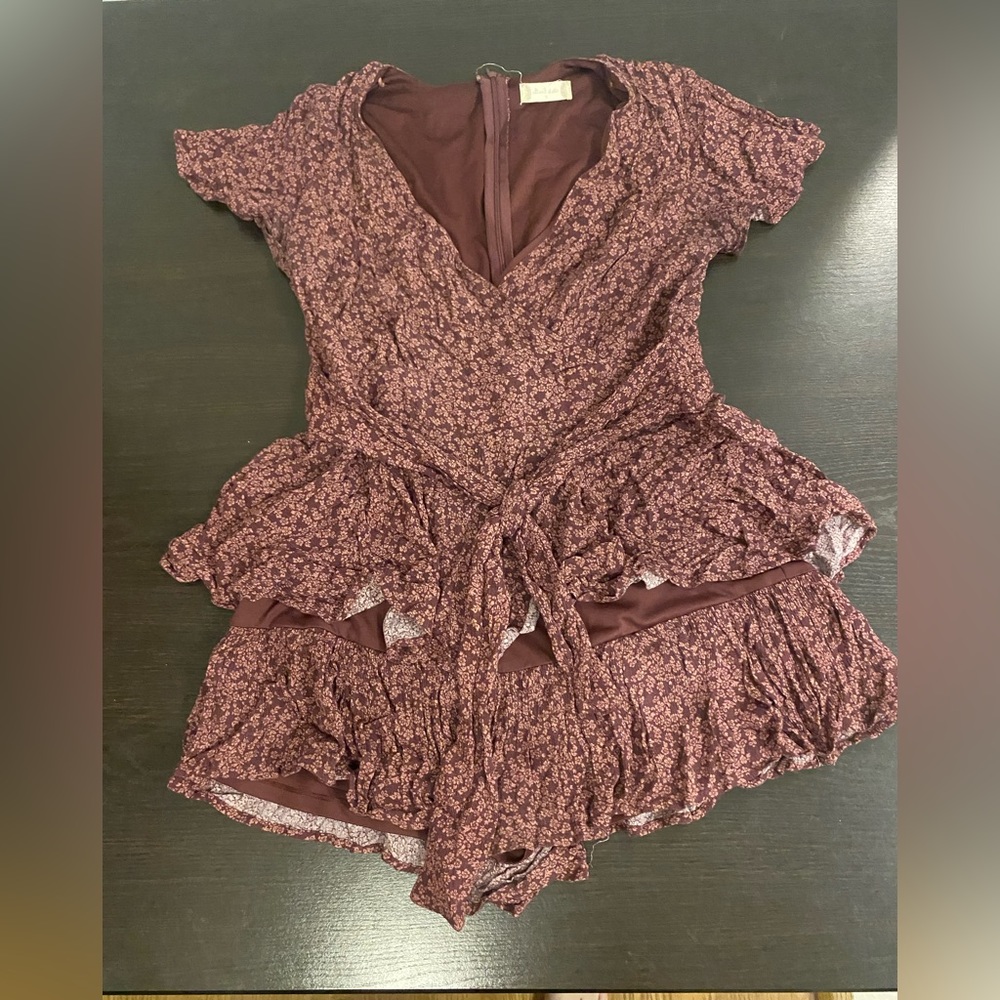 Womens Altar’d state State, maroon floral print romper. Size small.
